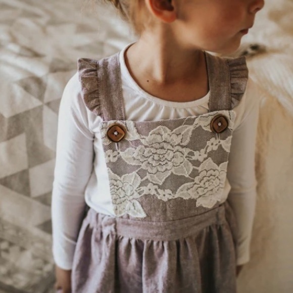 Tate & Adele Harlow Pinafore Dress, Mustard - Picture 6 of 7